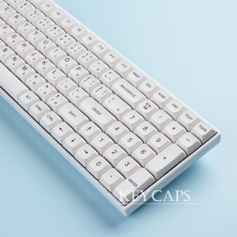 Retro Gaming Keycaps - Minimalistyczne białe nakładki na klawisze PBT,