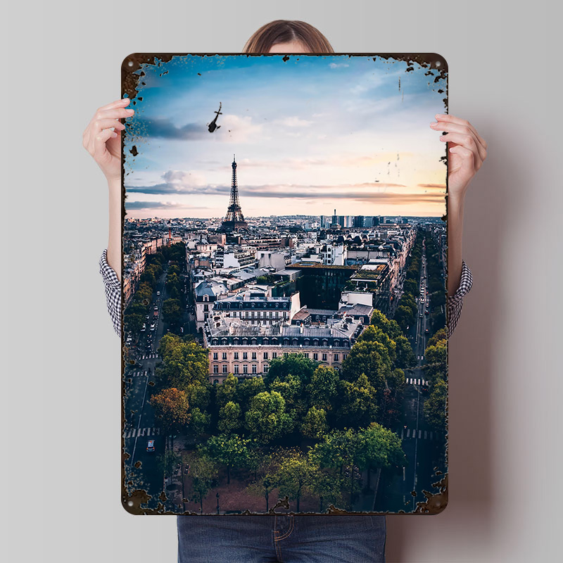 Retro Gaming Paris - Plakat Paryż, Personalizowane Metalowe Tabliczki w