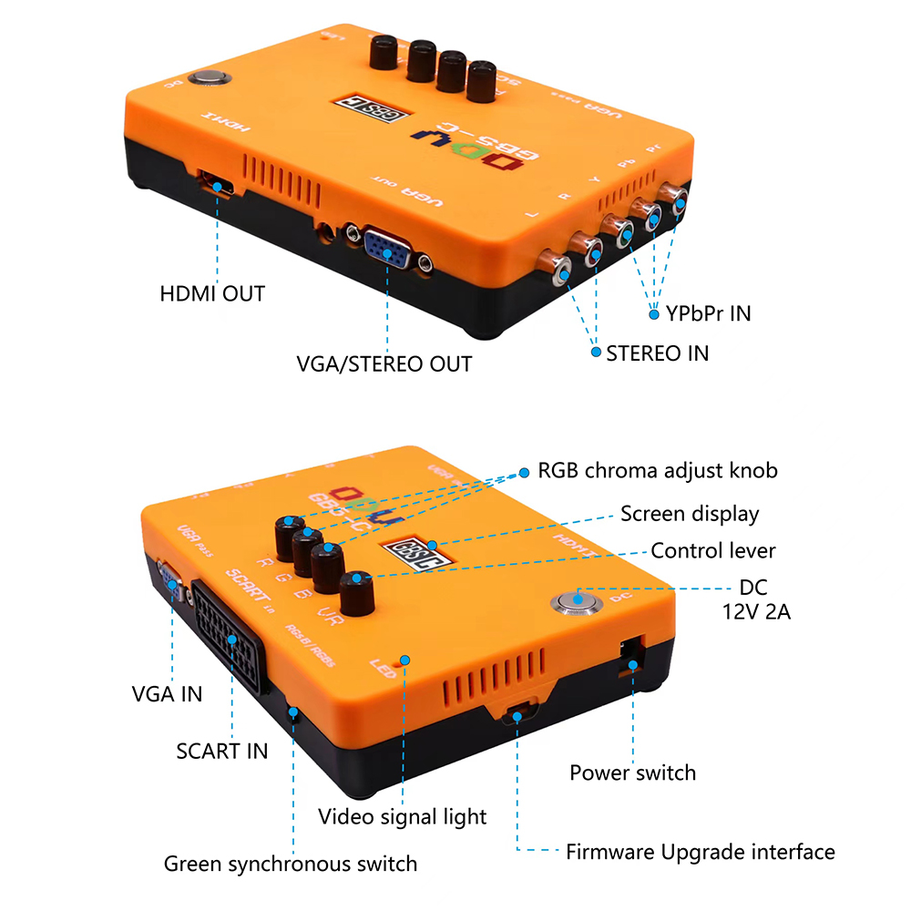 Scart To Hdmi - Adapter konwertera ODV-GBS-C, kompatybilny z VGA/Scart