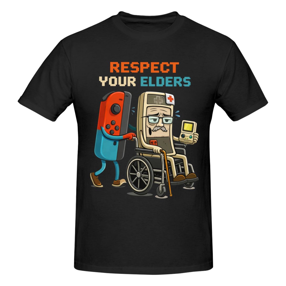 Retro Gaming Gifts For Men - Męska Koszulka z Nadrukiem: Szacuj Starszych,