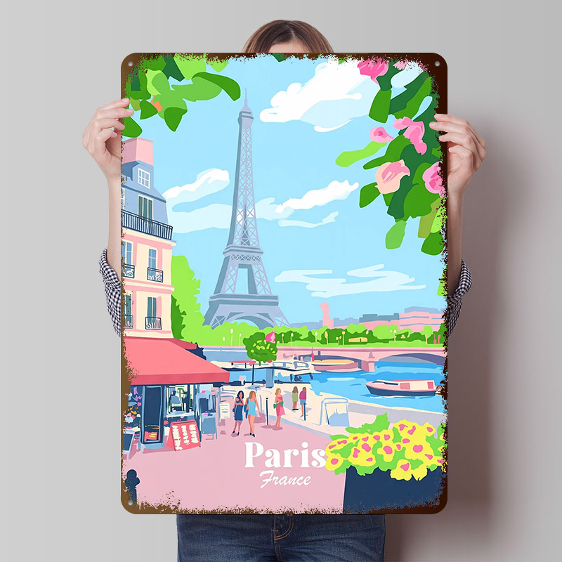Retro Gaming Paris - Paryż Francja Plakat Personalizowane Metalowe Tabliczki