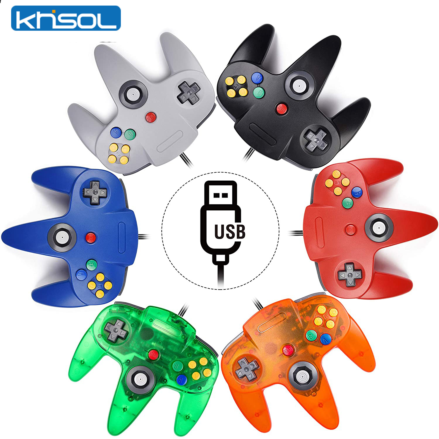 Retro Gaming Pro - Kontroler N64 Klasyczny przewodowy zdalny gamepad