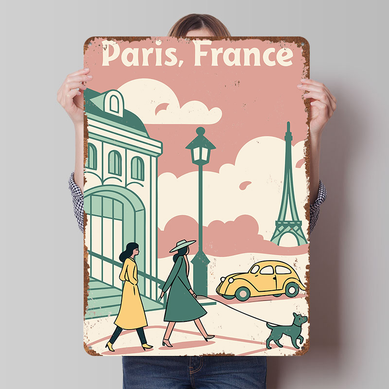 Retro Gaming Paris - Paryż Francja Podróże Drukowany Plakat Personalizowany
