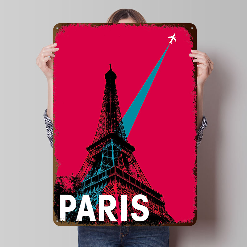Metalowy plakat z motywem Wież – Retro Gaming Paris recenzja i cena
